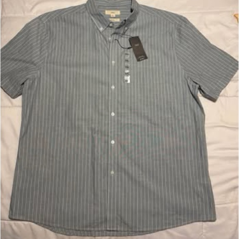 Marks & Spencer Gray Striped Button Down Shirt